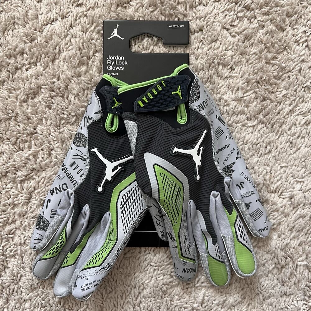 Jordan Fly Lock 2.0 Anthracite Mens Football Gloves Size 2XL IB0766-024 NWT